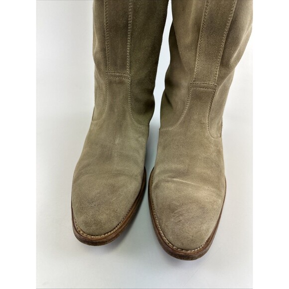 N.D.C. Made by Hand Rodeo High Suede Boots Pull On Western Taupe Womens 38.5 7.5 - Picture 4 of 15